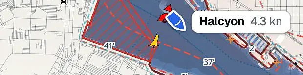 The Pathr Fleet chart from the demo, with simulated boats under way in San Diego Bay.